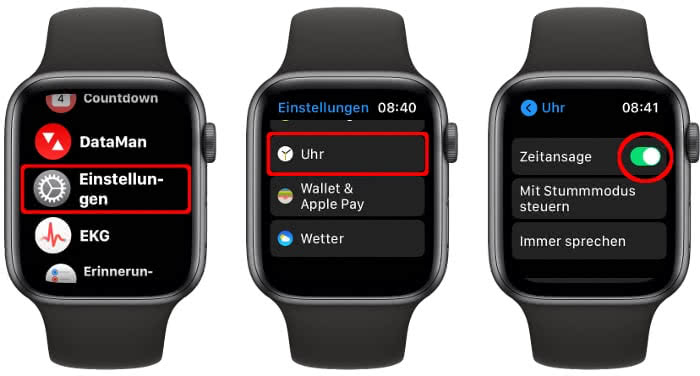 apple watch wecker vibration haptik einstellen