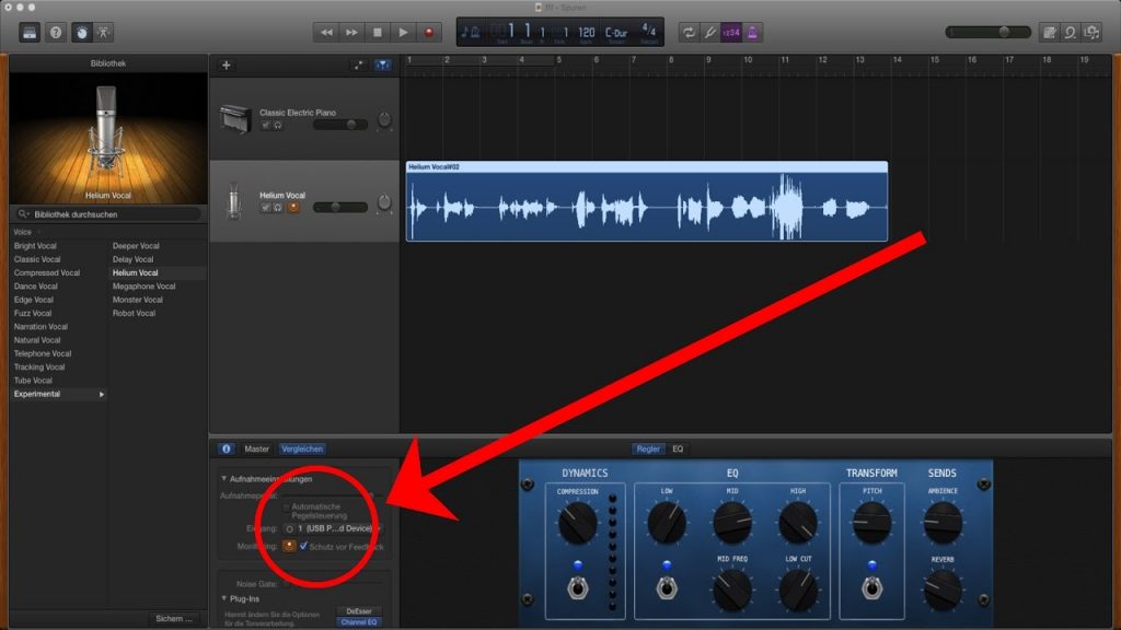Spotify Song mit GarageBand auf dem iPhone schneiden