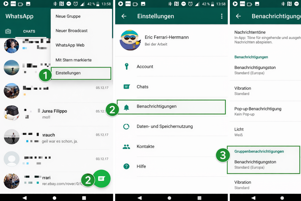 Benachrichtigungston für WhatsApp Gruppen einstellen