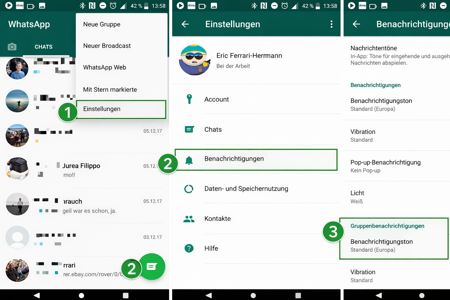 Benachrichtigungston für WhatsApp Gruppen einstellen